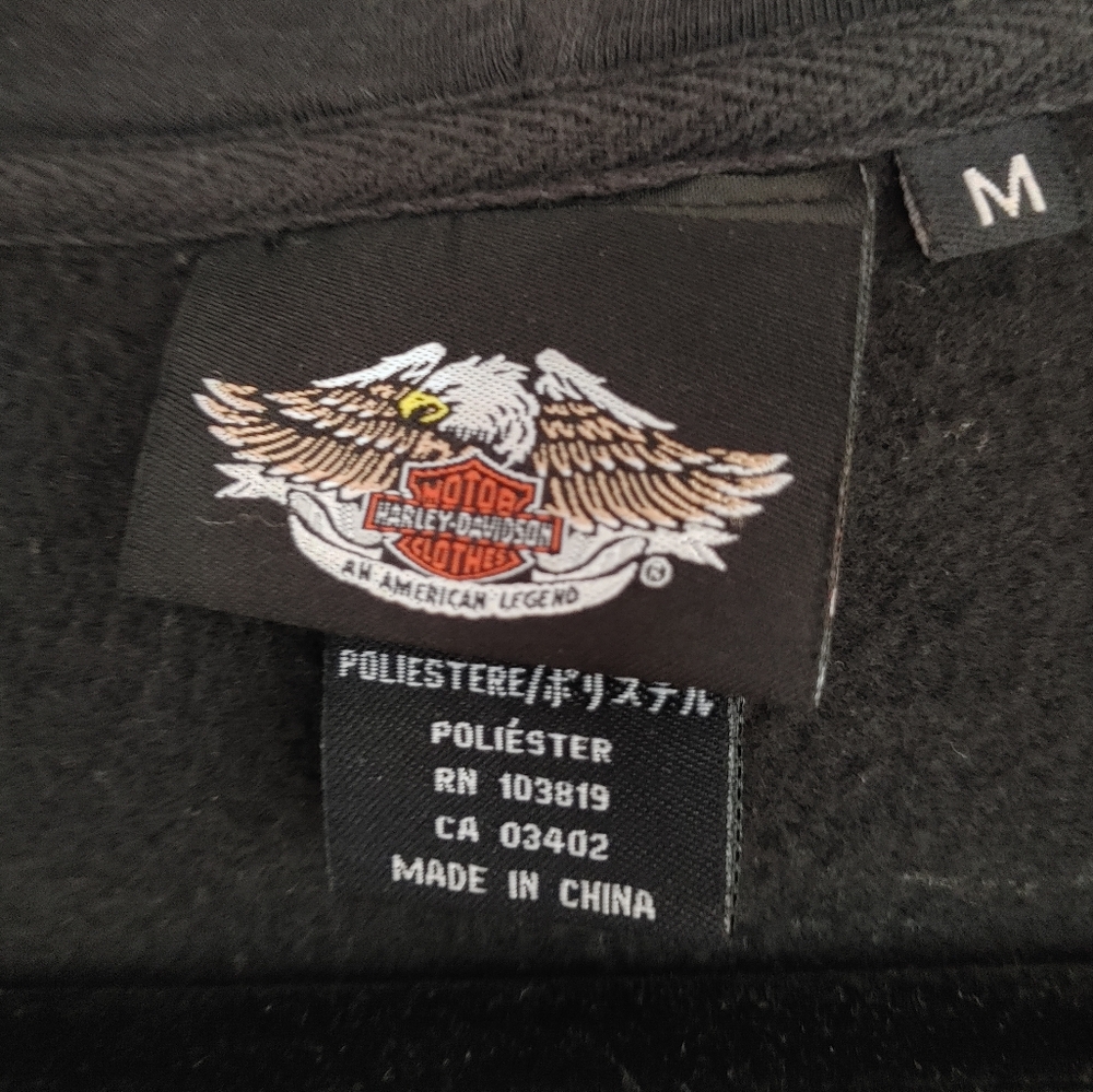 Harley Davidson Zip Up Hoodie Sweater Jacket M - Picture 5 of 8